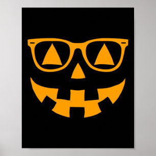 Kürbislaterne Face Sunglasses Brillen Halloween P Poster