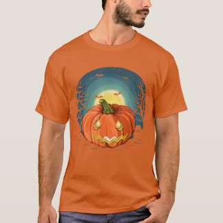 Kürbislaterne Flying Bat Full Moon Spooky Hallowy T-Shirt
