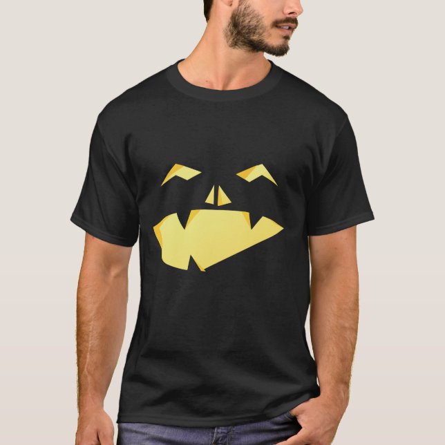 Kürbislaterne Funny Face Halloween Shirt (Vorderseite)