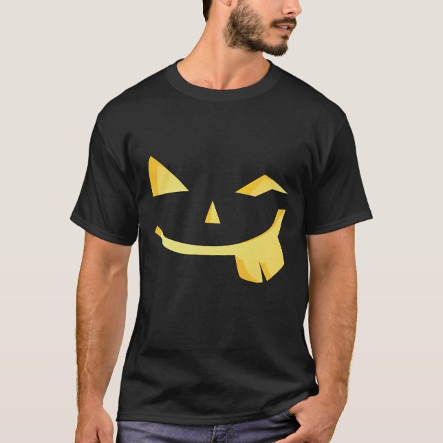Kürbislaterne Funny Face Halloween Shirt (Vorderseite)
