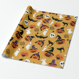 Kürbislaterne Geschenkpapier