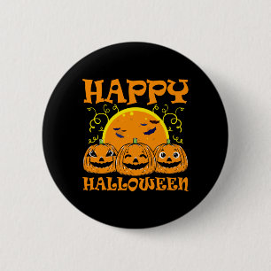 Kürbislaterne Gesicht Frohes Halloween Kürbisse Mä Button