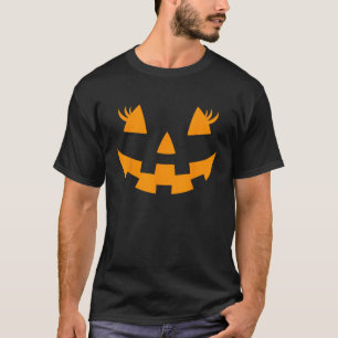 Kürbislaterne Gesicht Kürbis Wimpern Halloween Kos T-Shirt