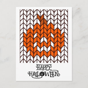 KÜRBISLATERNE GESTRICKT Halloween-Postkarte Feiertagspostkarte