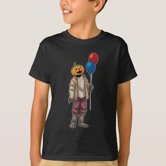 Kürbislaterne Halloween Balloons T-Shirt (Vorderseite)