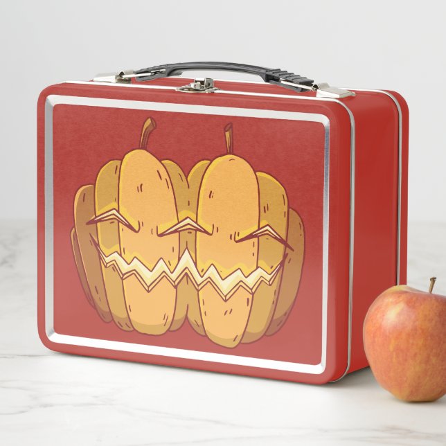 Kürbislaterne Halloween Design Metall Brotdose (Beispiel)