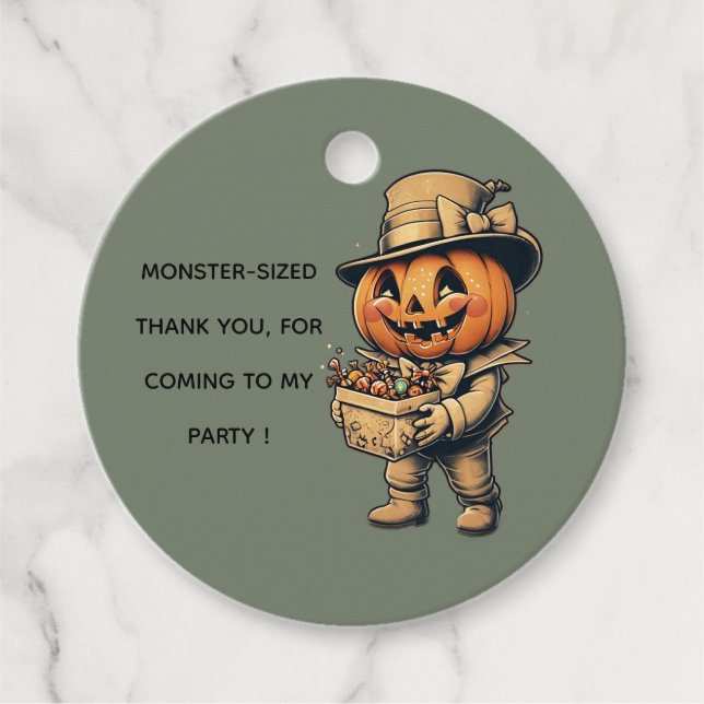 Kürbislaterne Halloween Geschenkanhänger (Vorderseite)