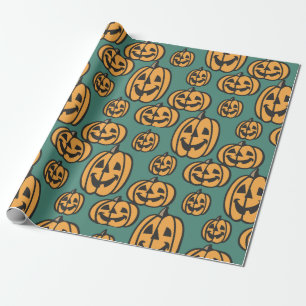 Kürbislaterne Halloween Geschenkpapier