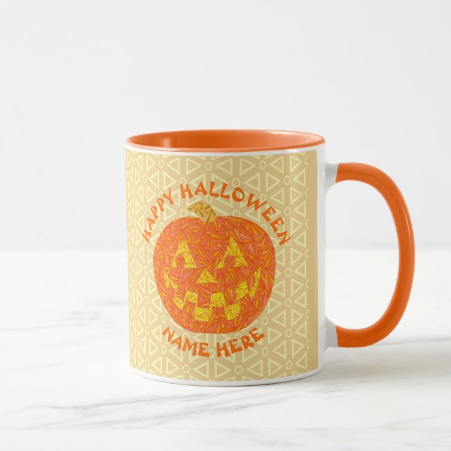 Kürbislaterne Halloween Pumpkin Personalisiert Tasse (Rechts)