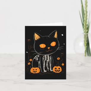 Kürbislaterne Halloween Spooky Kawaii Skeleton Ca Karte