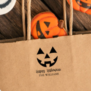 KÜRBISLATERNE HAPPY HALLOWEEN FAMILIENNAME PERMASTEMPEL