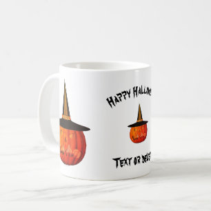 Kürbislaterne Hexenhut Halloween Personalisiert Kaffeetasse