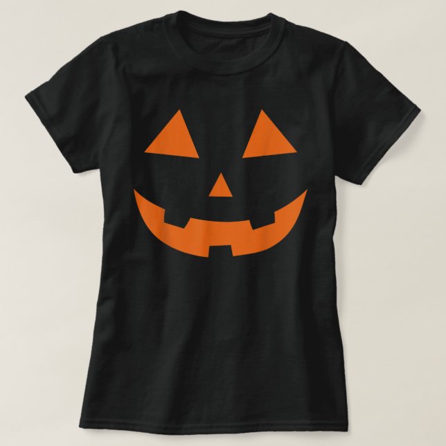 Kürbislaterne Kürbis Gesicht leicht halloween Kost T-Shirt (Design vorne)