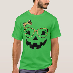 Kürbislaterne Leopard Brillenpumpe T-Shirt