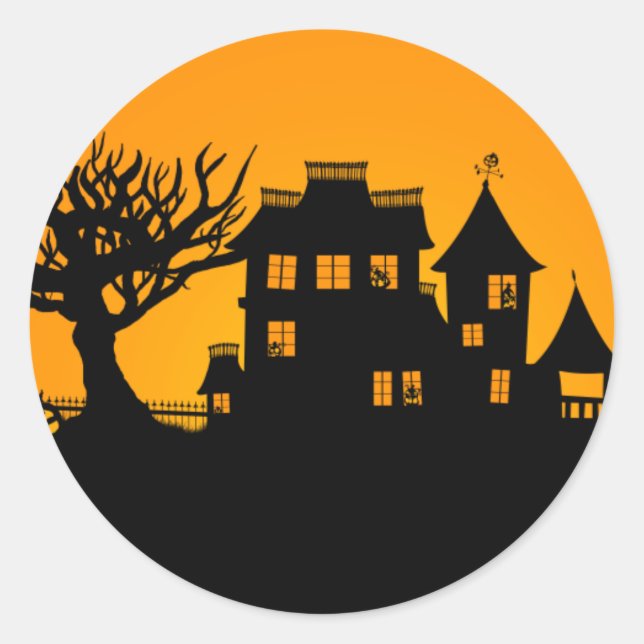 Kürbislaterne Manor Runder Aufkleber (Vorderseite)