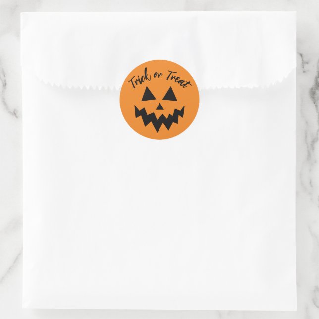 Kürbislaterne Orange Halloween Runder Aufkleber (Tasche)