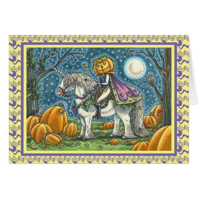 KÜRBISLATERNE PRINCE AUF SEINER MAGIC UNICORN, KAR (Vorderseite (Horizontal))
