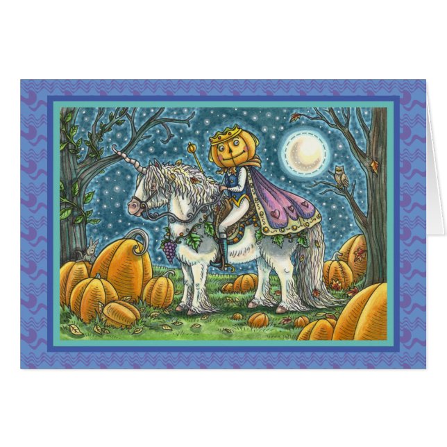 KÜRBISLATERNE PRINCE AUF SEINER MAGIC UNICORN, KAR (Vorderseite (Horizontal))
