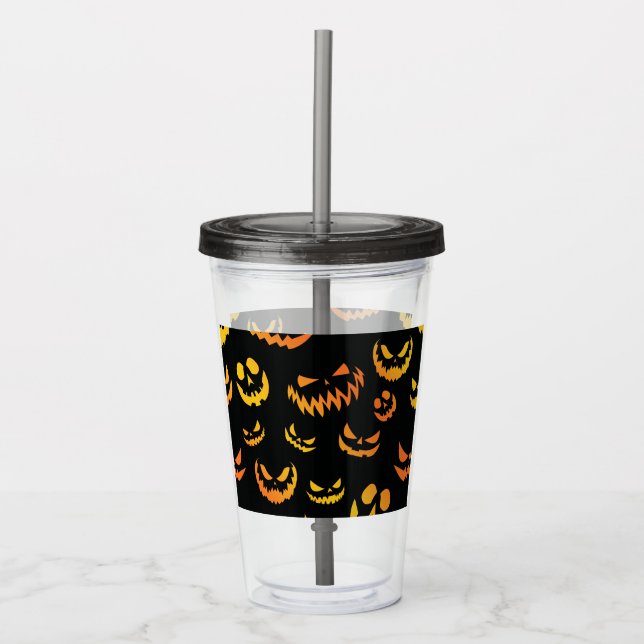 Kürbislaterne Pumpkin Face Acryltrinkbecher (Vorderseite)