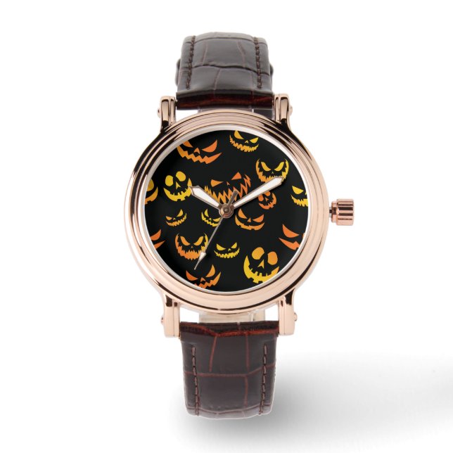 Kürbislaterne Pumpkin Face Armbanduhr (Vorderseite)