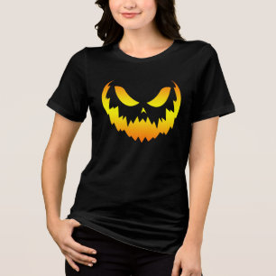 Kürbislaterne Pumpkin Face Gradient Tri-Blend Shirt