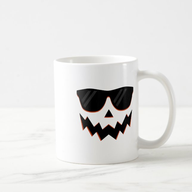 Kürbislaterne Pumpkin Face Hallowen Kostüm Sungl Kaffeetasse (Rechts)