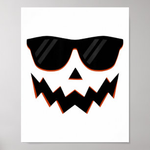 Kürbislaterne Pumpkin Face Hallowen Kostüm Sungl Poster