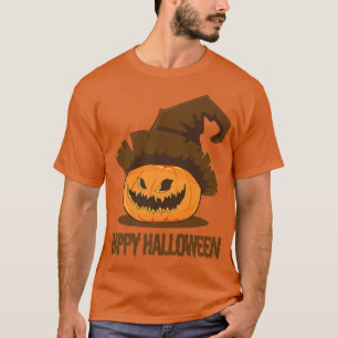 Kürbislaterne Pumpkin Face Happy Halloween Hexe T-Shirt
