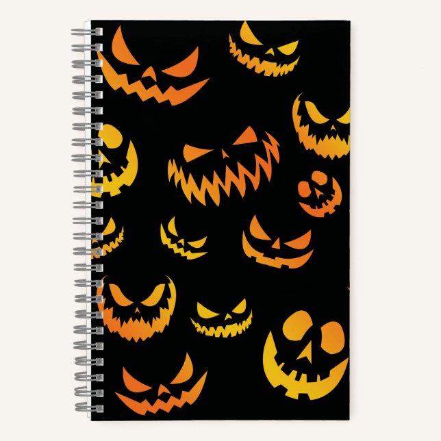 Kürbislaterne Pumpkin Face Notizbuch (Vorderseite)