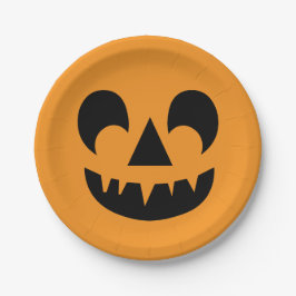 Kürbislaterne Pumpkin Face Pappteller