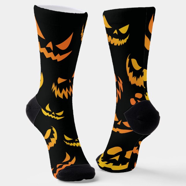 Kürbislaterne Pumpkin Face Socken (Gewinkelt)