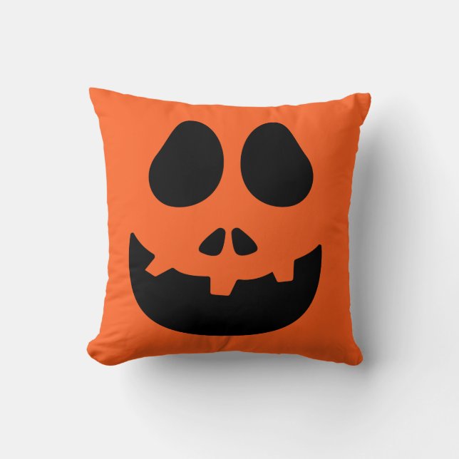 Kürbislaterne Pumpkin Face Throw Kissen (Vorderseite)