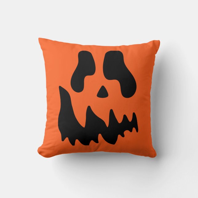 Kürbislaterne Pumpkin Face Throw Kissen (Vorderseite)