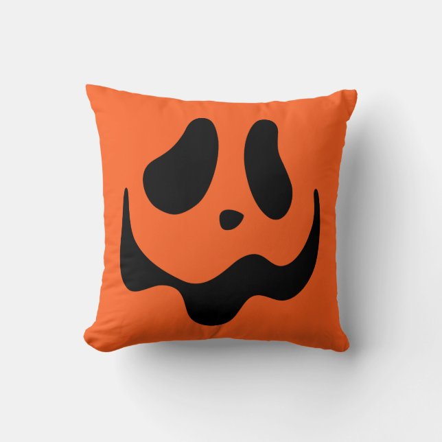 Kürbislaterne Pumpkin Face Throw Kissen (Vorderseite)