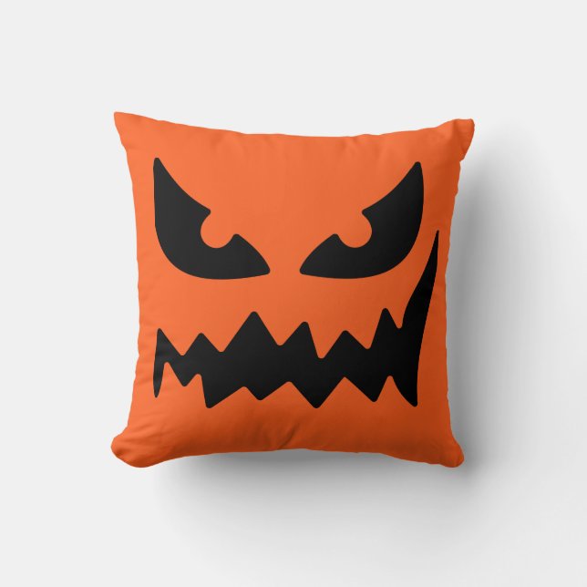 Kürbislaterne Pumpkin Face Throw Kissen (Vorderseite)