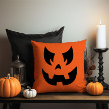 Kürbislaterne Pumpkin Face Throw Kissen