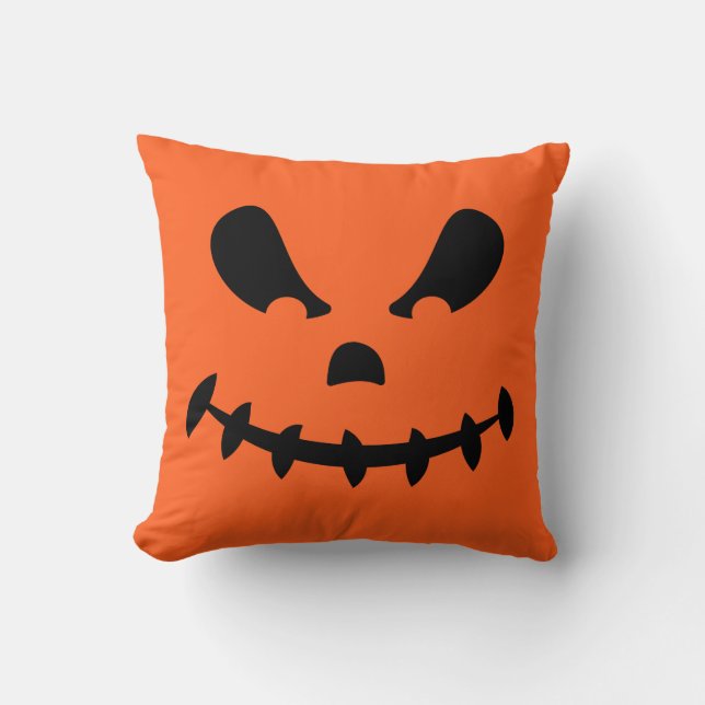 Kürbislaterne Pumpkin Face Throw Kissen (Vorderseite)