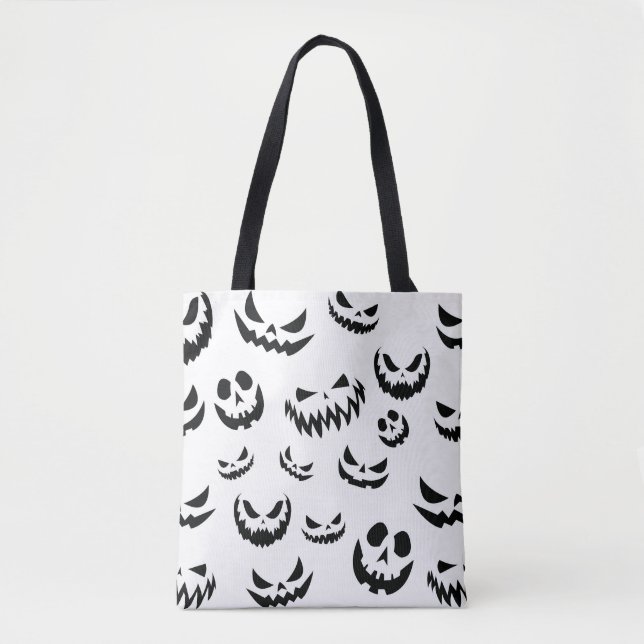 Kürbislaterne Pumpkin Gesicht Schwarz-Weiß (Vorderseite)