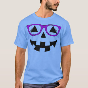 Kürbislaterne Pumpkin konfrontiert Lila Gläser Las T-Shirt