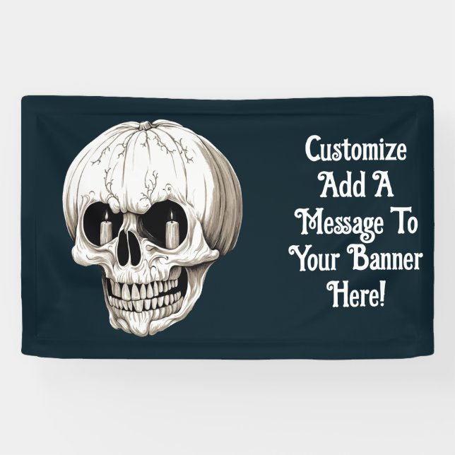 Kürbislaterne Schädel Halloween Gothic Banner (Horizontal)