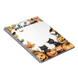 Kürbislaterne, Schwarze Katzen und Scarecrow Notizblock