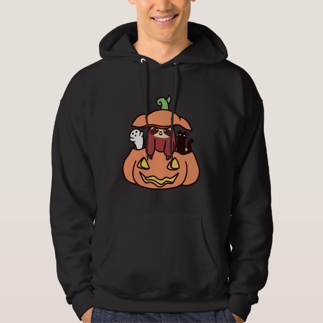 Kürbislaterne Sloth Hoodie (Vorderseite)