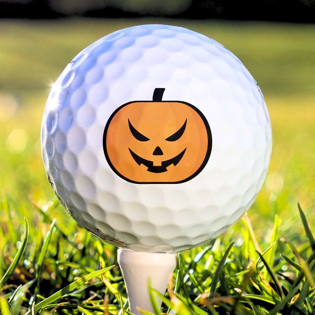 Kürbislaterne Spooky Halloween Pumpkin Golfball (Halloween jack o lantern pumpkin golf ball)