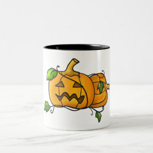 Kürbislaterne-Tasse Zweifarbige Tasse