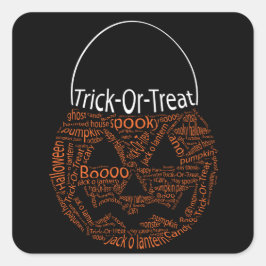 Kürbislaterne-Typografie-Orange Quadratischer Aufkleber