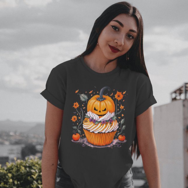 Kürbislaterne Wasserfarbe Pumpkin Saison T-Shirt (Von Creator hochgeladen)