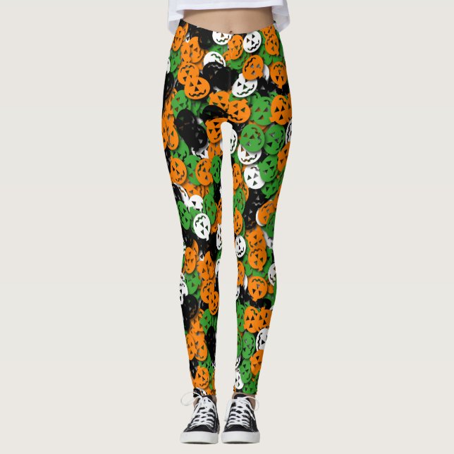 Kürbislaterneconfetti-Gamaschen - multi Leggings (Vorderseite)