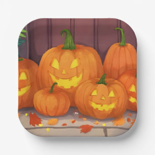 Kürbislaternen Halloween-Party Pappteller