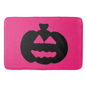Kürbislaternen in Schwarz und Rosa Badematte