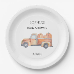 Kürbislieferwagen-Baby-Party Pappteller